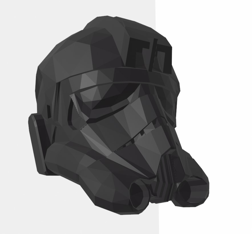 Low Poly stormtrooper tie pilot helmet