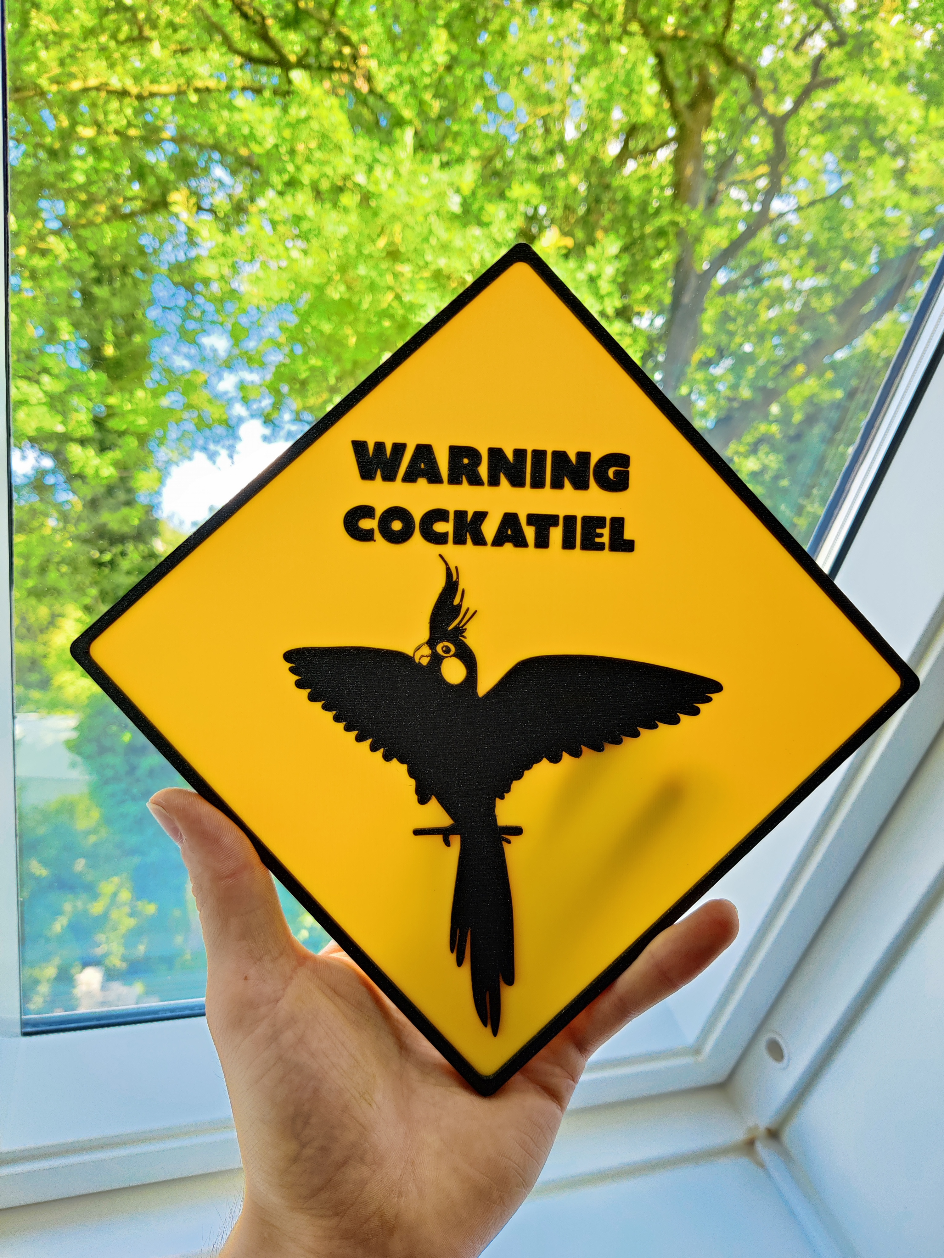 Nymphensittich Warnschild