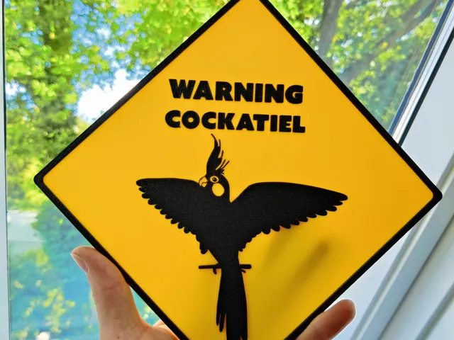 Nymphensittich Warnschild