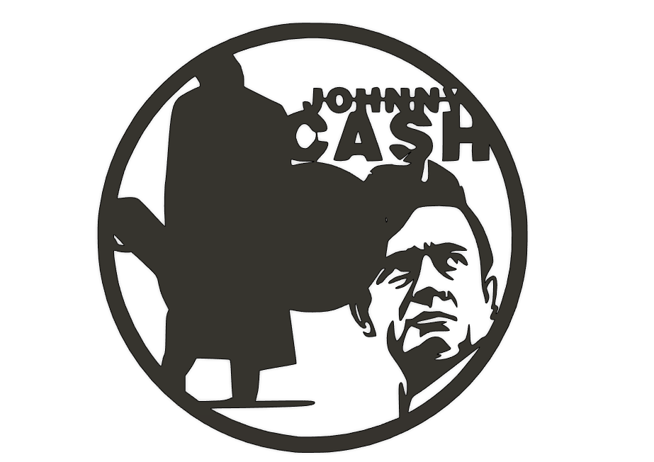 Johnny cash klok 2d by meesterschetser | Download free STL model ...