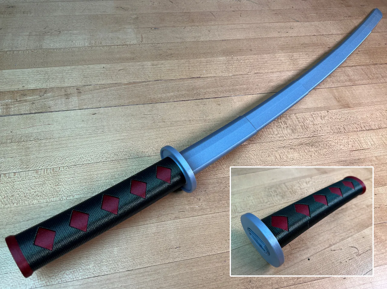 Collapsing Katana Print-in-Place (Multi-Color) by 3D Printing World, Download free STL model