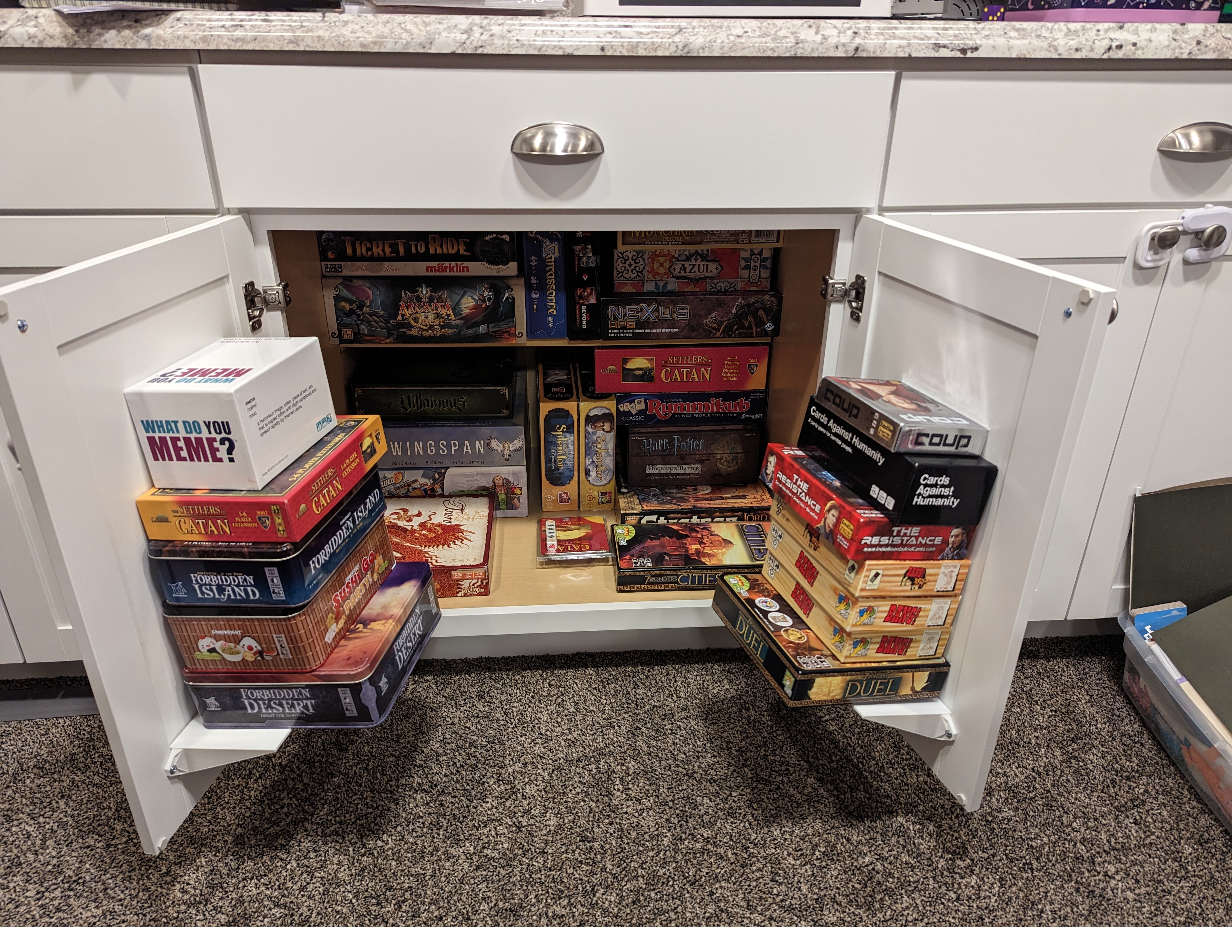 board game storage shelf by R. Brown
