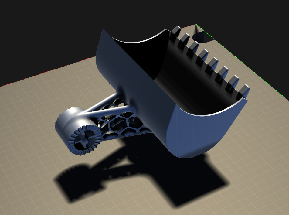 Excavator shovel for a popular building block system for the little ones
