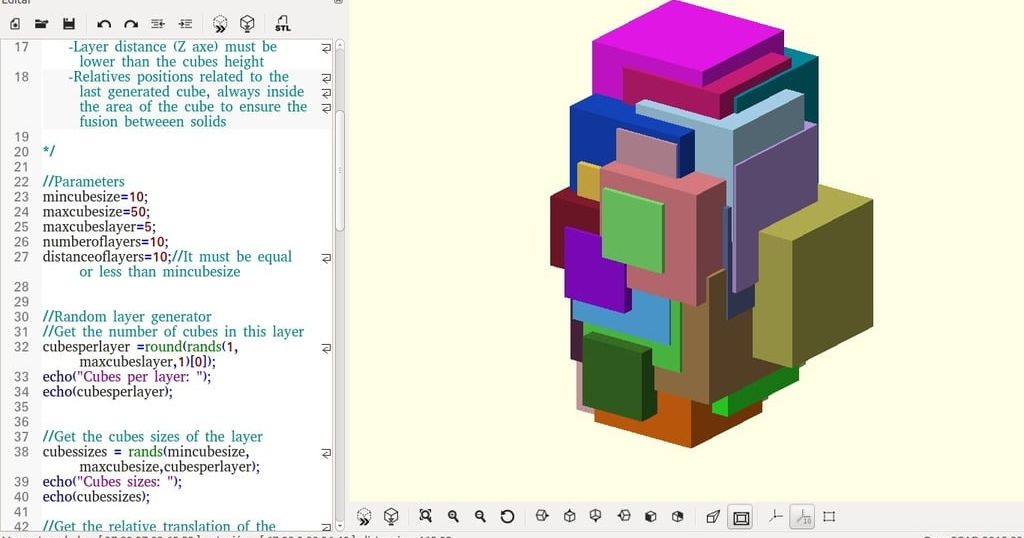 Random Cubic Art Sculptures generator with Openscad by Julián Caro ...