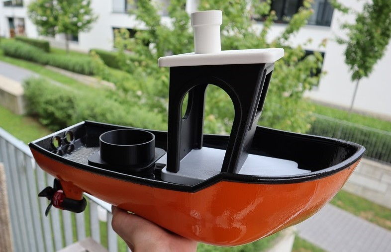 RC Benchy Tugboat with drone Motors