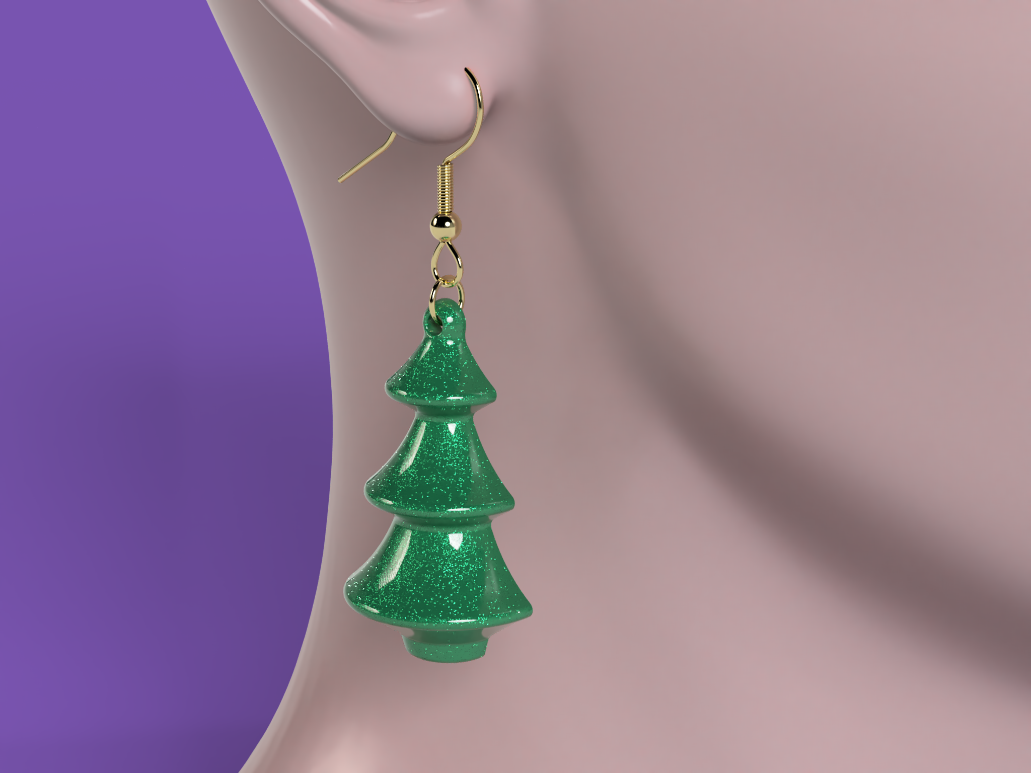 Christmas tree earrings