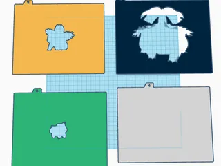 Shadow Box Pokemon Bulbizarre évolution by Ikare | Download free STL ...