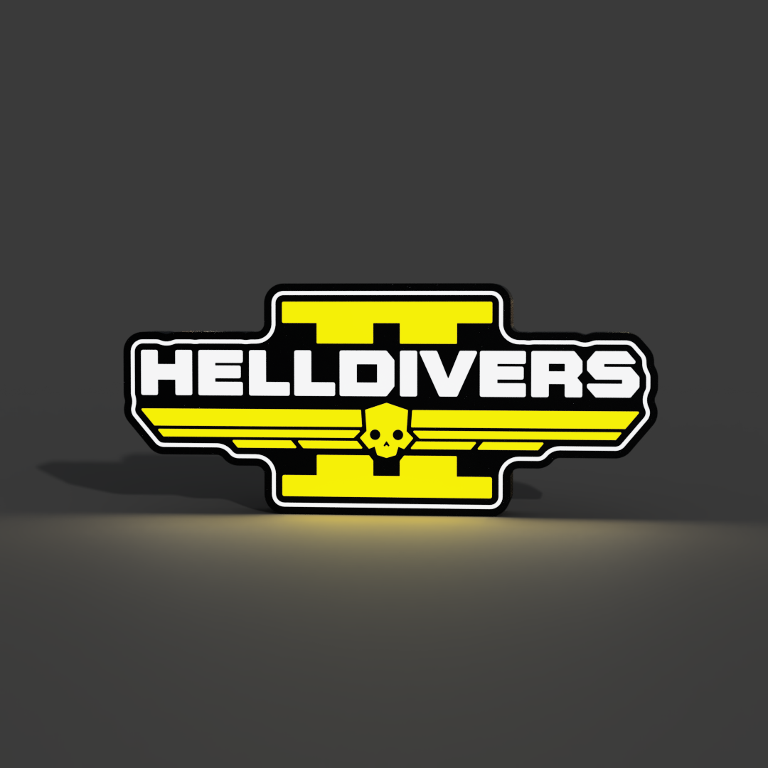 Helldivers Logo Lightbox LED Lamp
