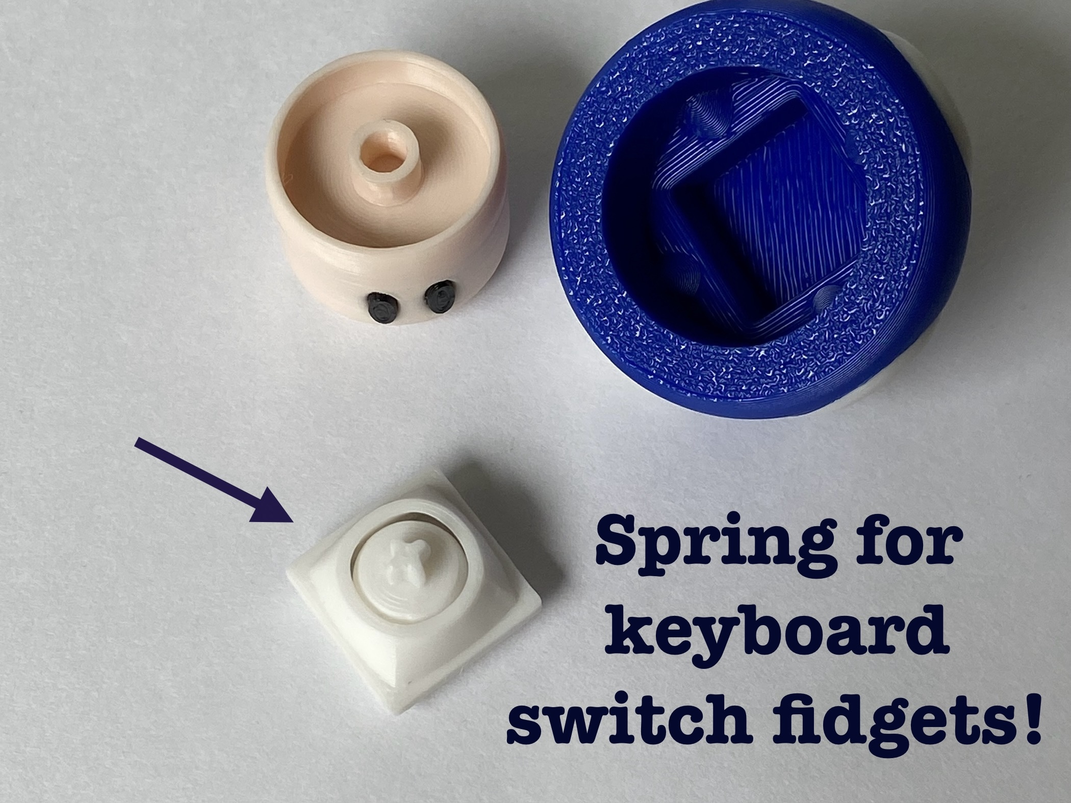 Spring for keyboard switch fidgets