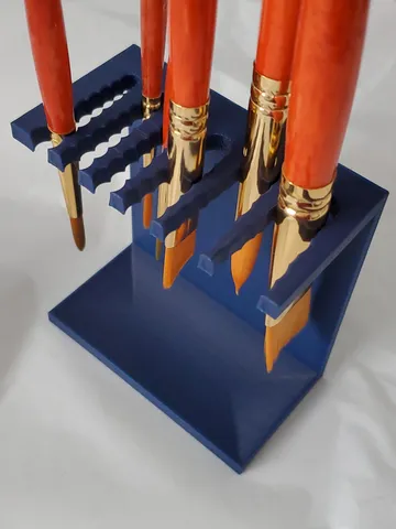 6-slot paint brush rack with drip tray | Extended brush sizes!