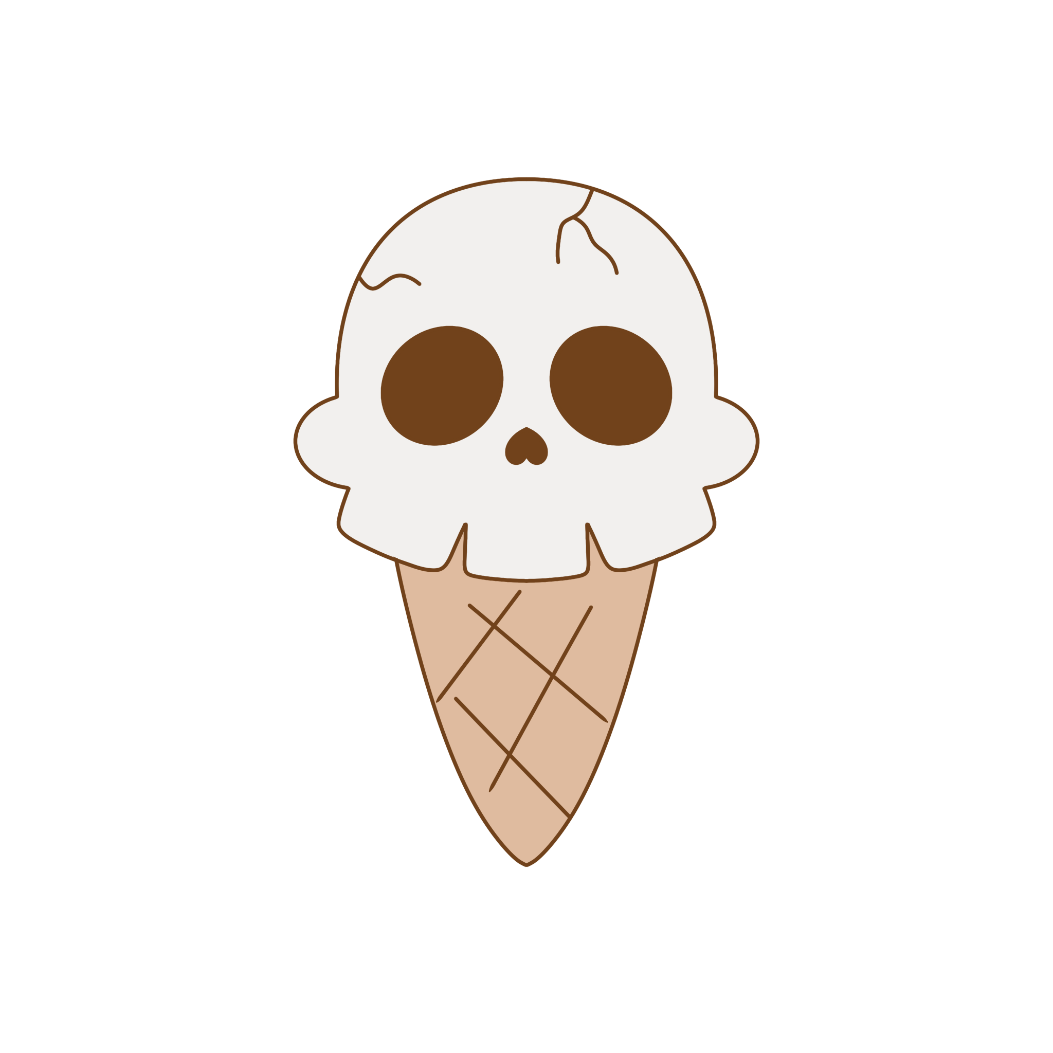 Skull Ice Cream Halloween Cookie Cutter by Flowly | Download free STL ...