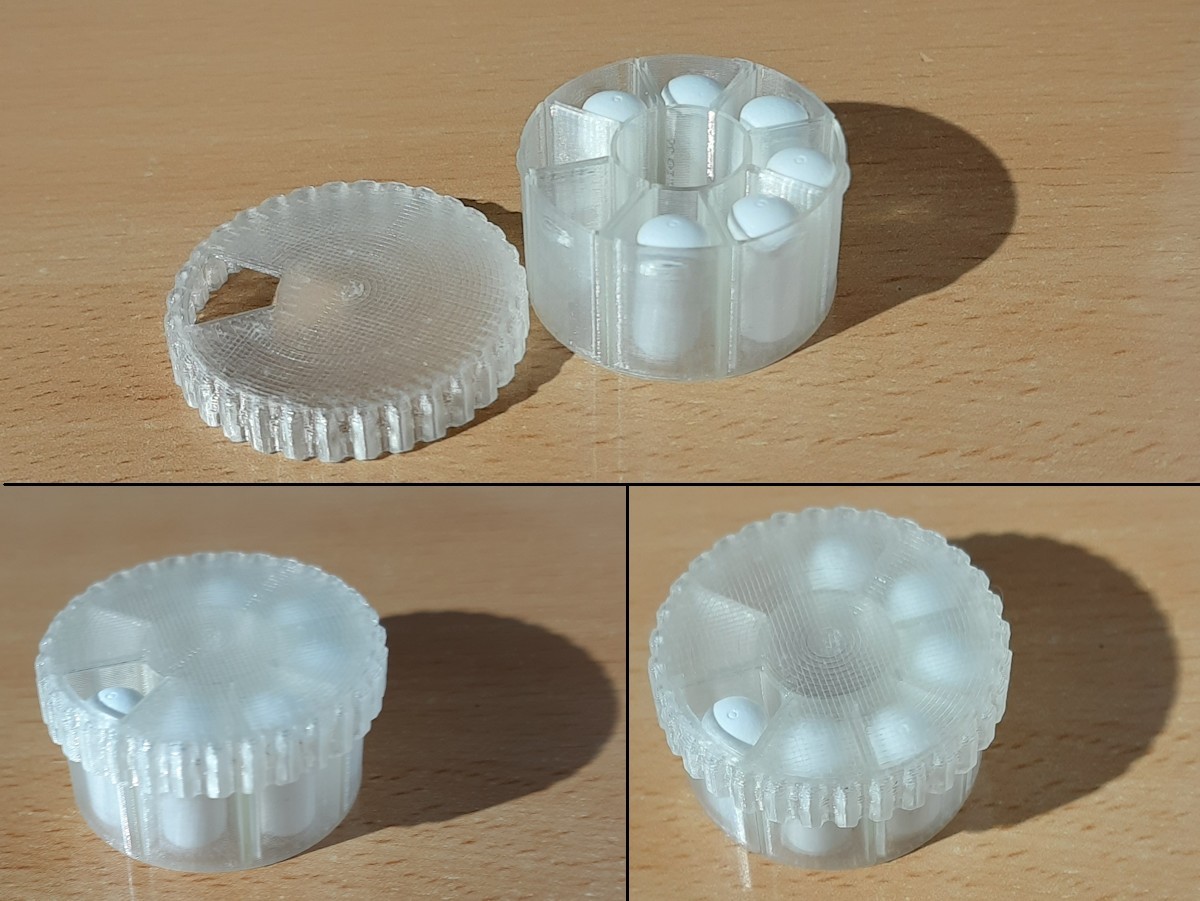 quick pill box / pill magazine (7 compartments, vase mode)