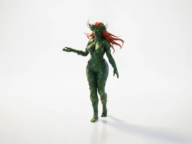 Forest Lady Fantasy Female Figurine 3D Printable