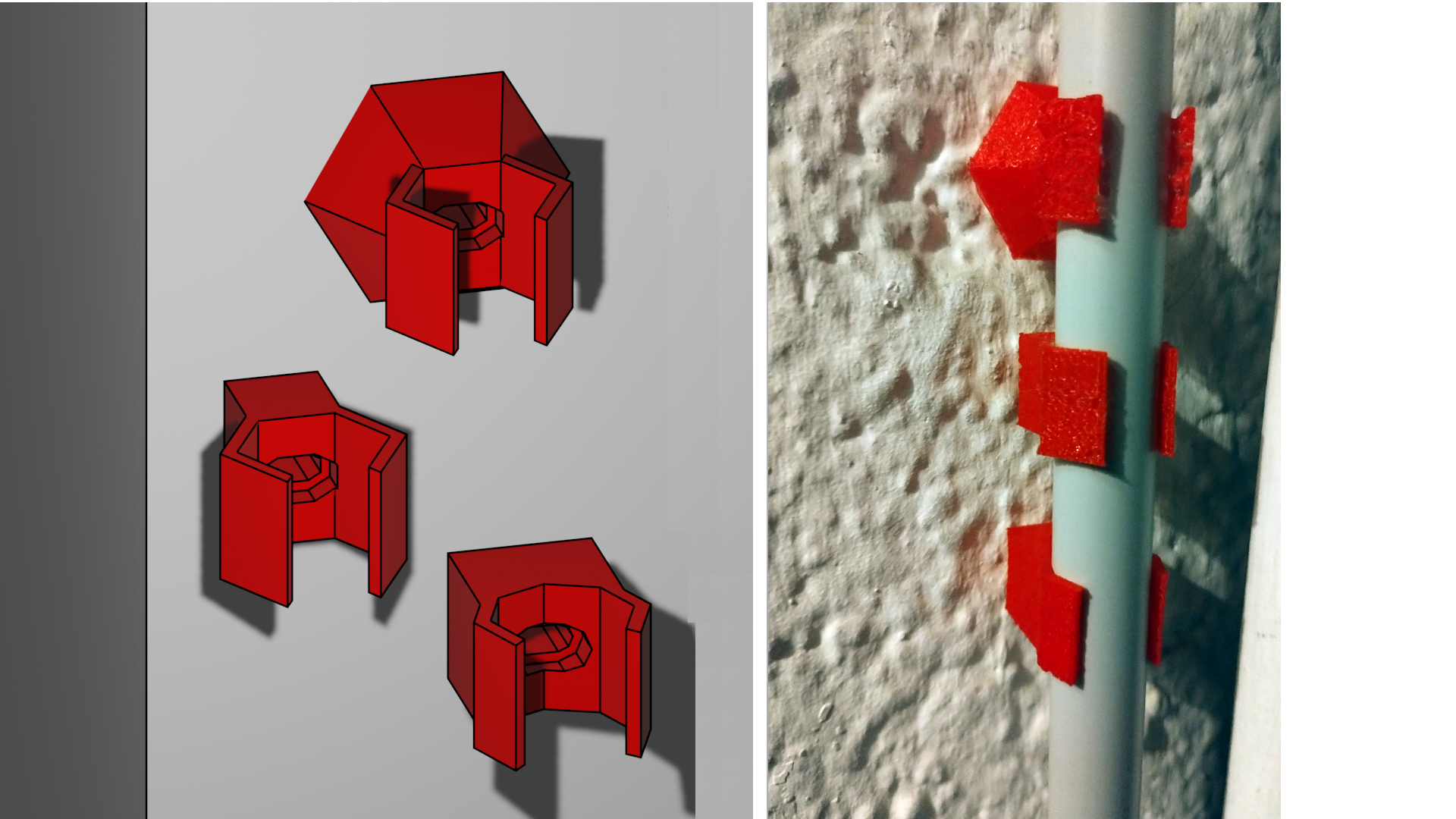 Customizable low Poly conduit electric tube clip