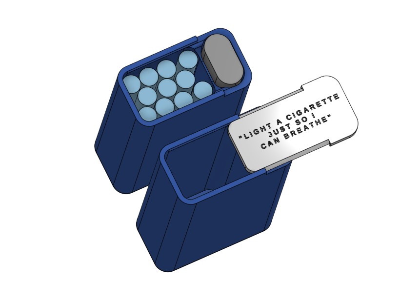 Cigarette case with lighter space