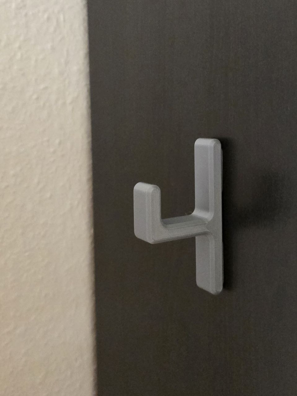 Bicycle Helmet Mount/Hook for the side of a Cabinet/Closet