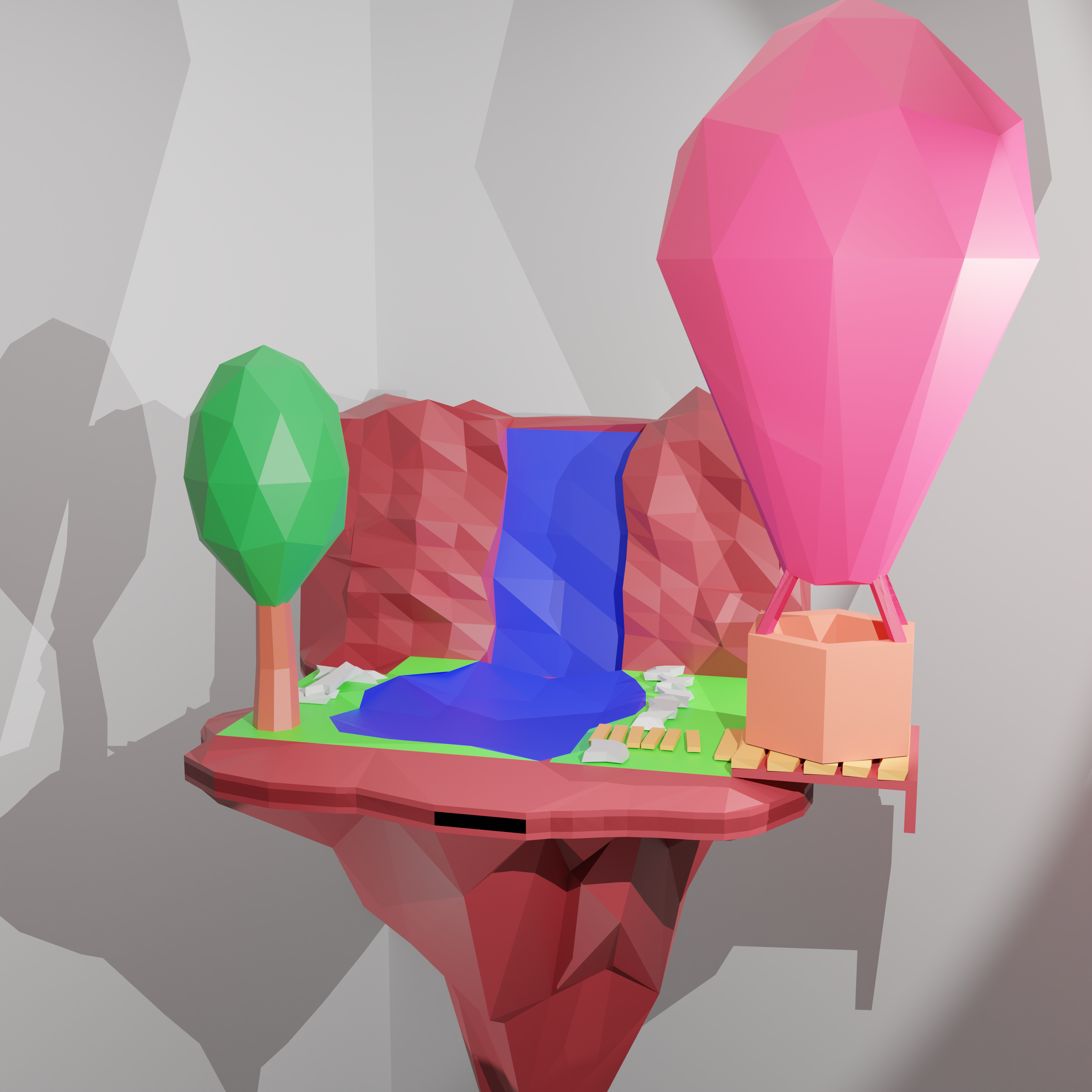 Low Poly Floating Island - Forest