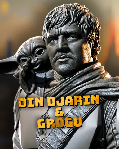 Din Djarin & Grogu Bust (pre-supported)