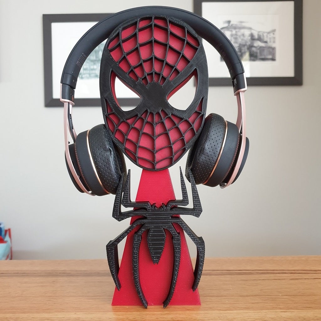 Spiderman Headphones Stand by 3DPrintBunny Download free STL model
