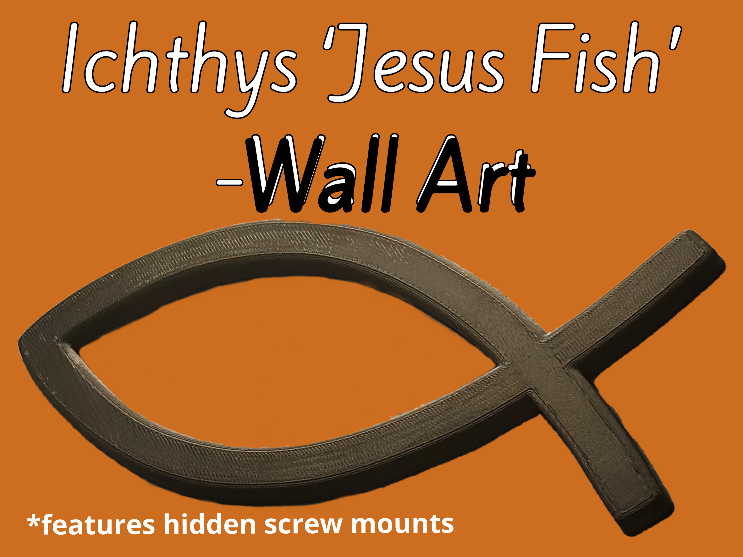 Ichthys 'Jesus Fish' Wall Art. Jesus Fish Decoration. by Snail ...