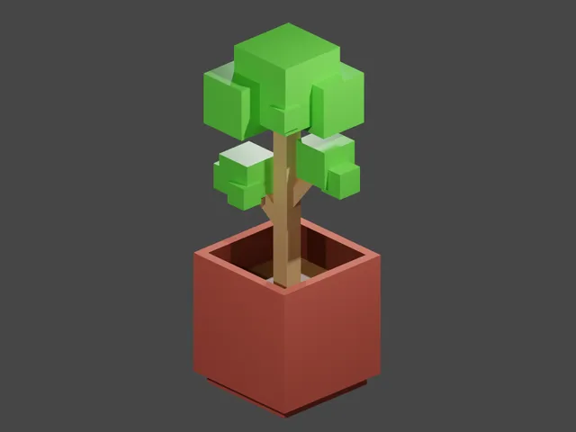 Low Poly Potted Tree