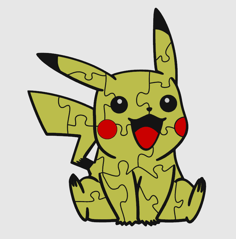 Pikachu puzzle - separate colors