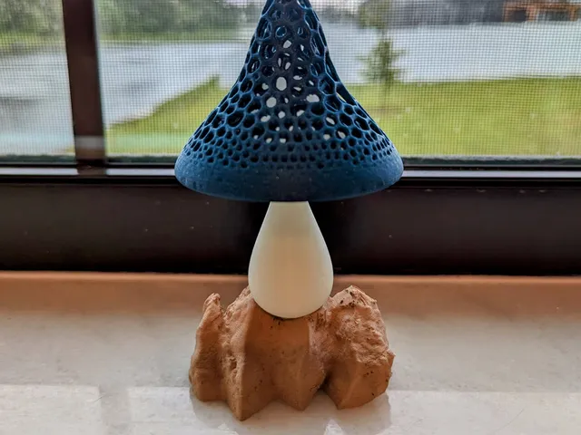 Voronoi Mushroom Night Light Rock Base
