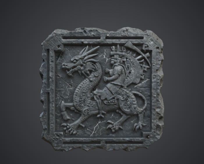 Dragon Relief Stone Tile – Ancient Guardian Wall Panel