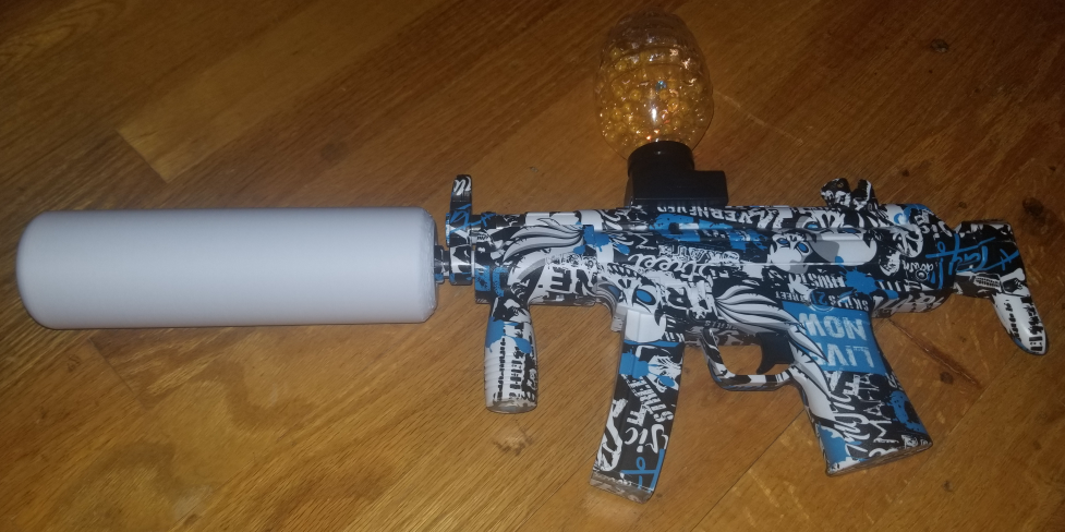 A toy suppressor for a gel ball blaster