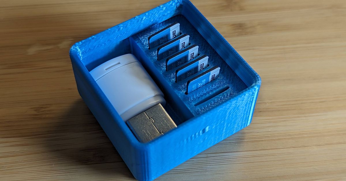 Gridfinity 1x1x3 combo bin and micro SD card holder by bulbasaur0