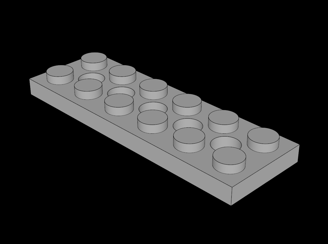 Lego Compatible (32001.dat) Technic Plate  2 x  6 with Holes