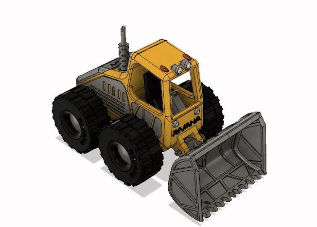 Yellow Bulldozer with Movements