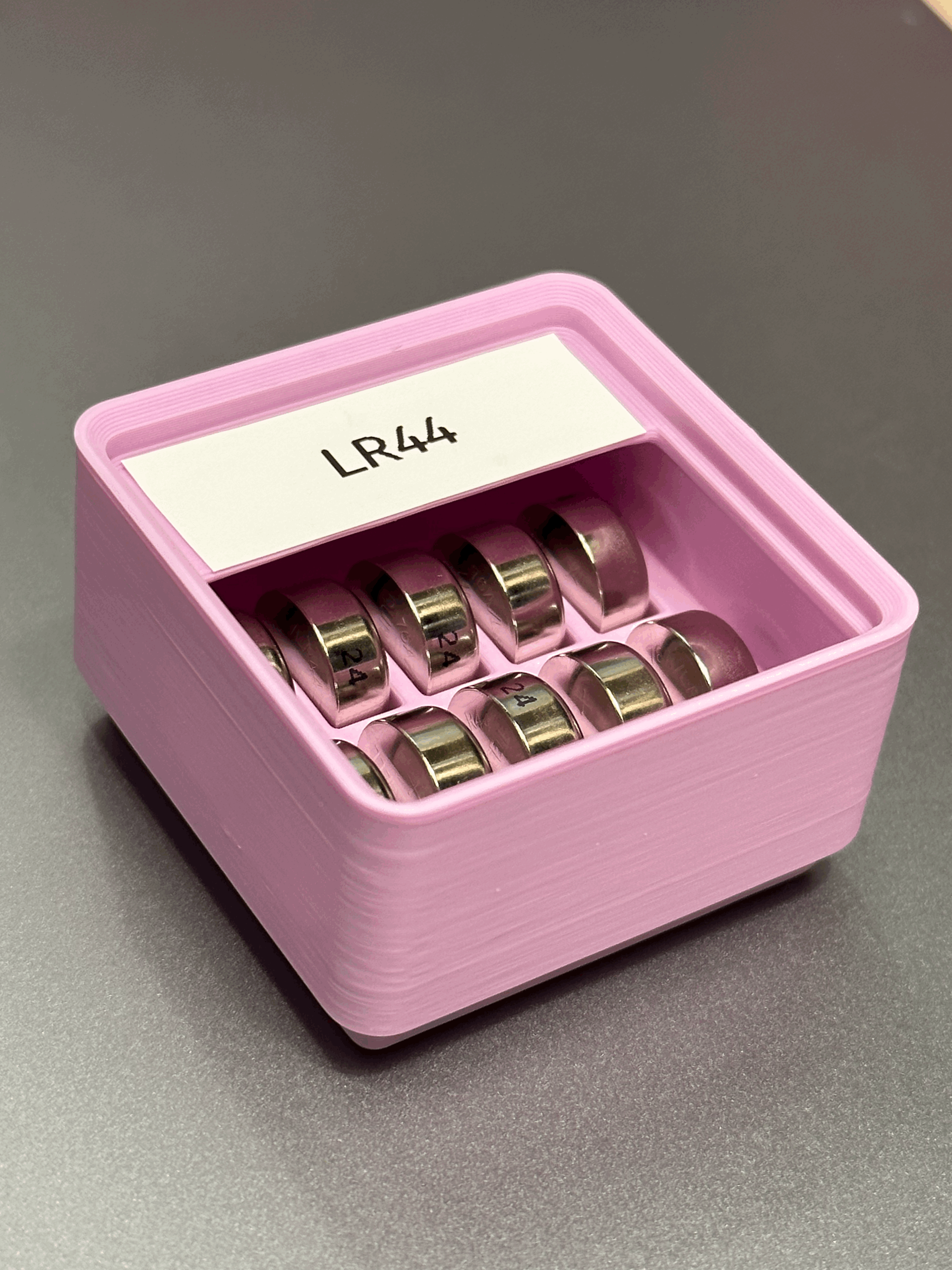 STACKABLE Gridfinity LR44 Battery Holder, 10 pc. 1x1x3