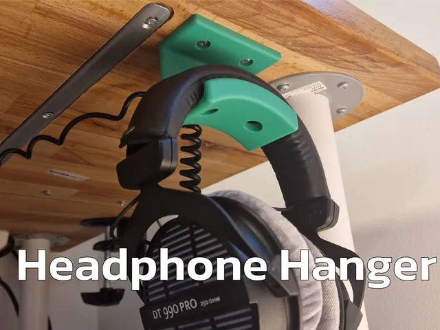 Headphone Hanger - Under Desk w/ Cable Management