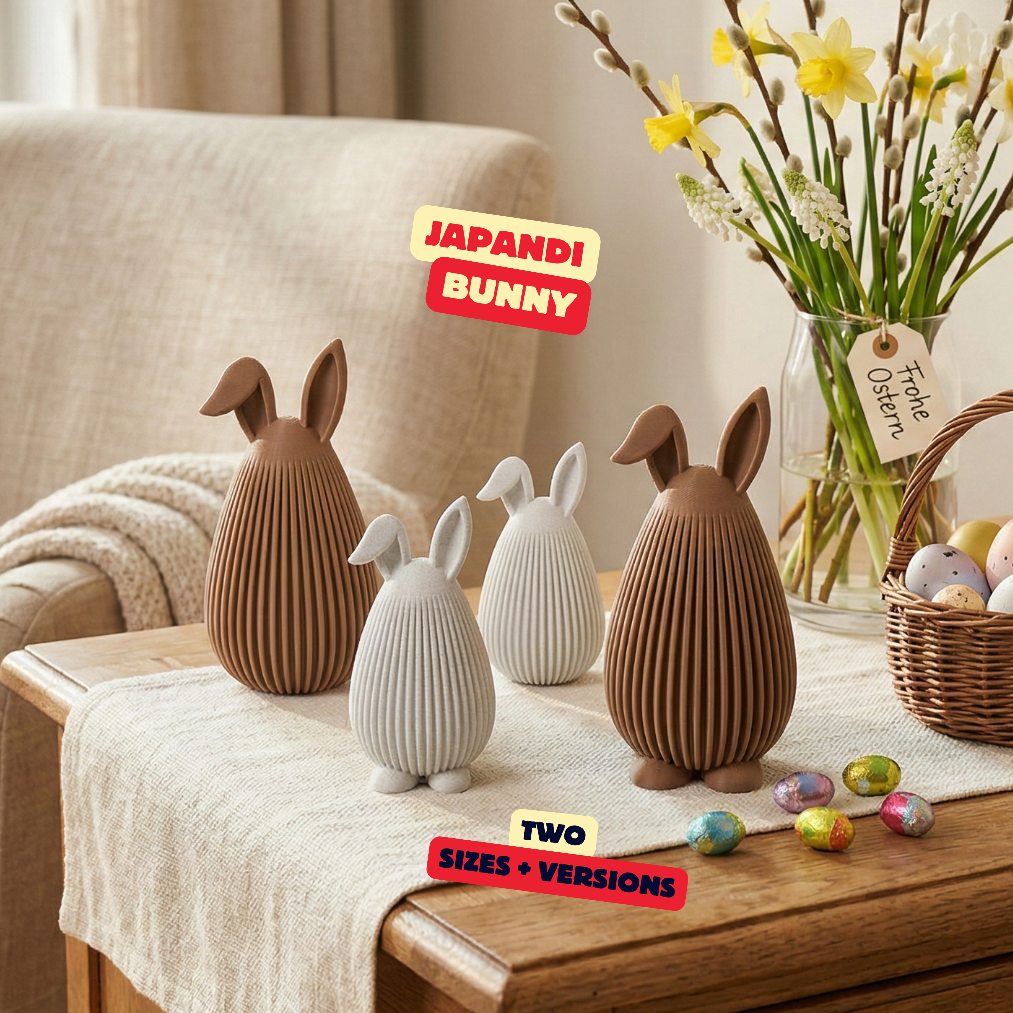 JAPANDI BUNNY - NORMAL VERSION / MODERN EASTER DECOR / BUNNY DECOR / HOMEDECOR / DECOR