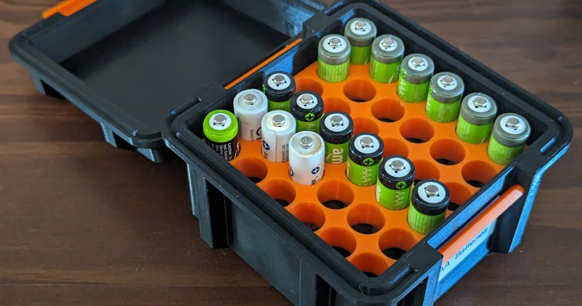 AAA Battery Box Insert by SudoCoffee Download free STL model