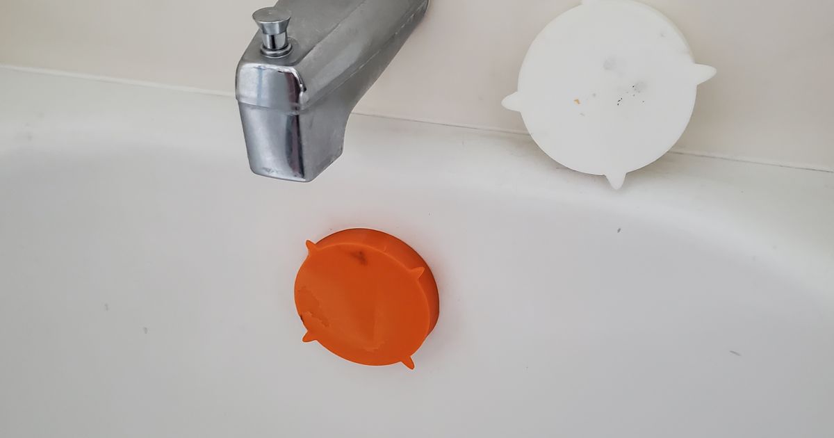 80mm Bathtub overflow cap with tabs by DDay58 Download free STL model