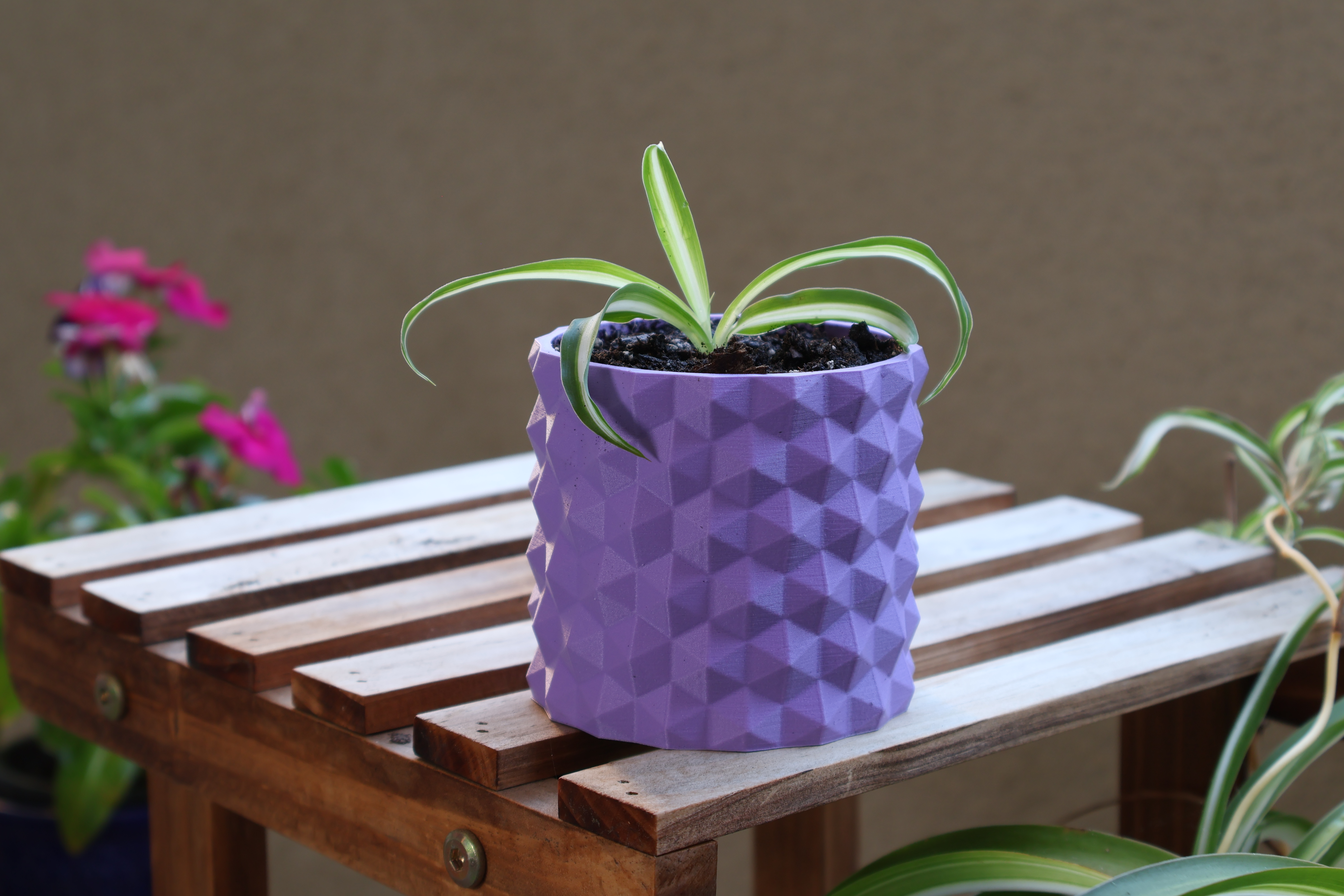 Hexagonal Planter with drainage holes 3D model thumbnail