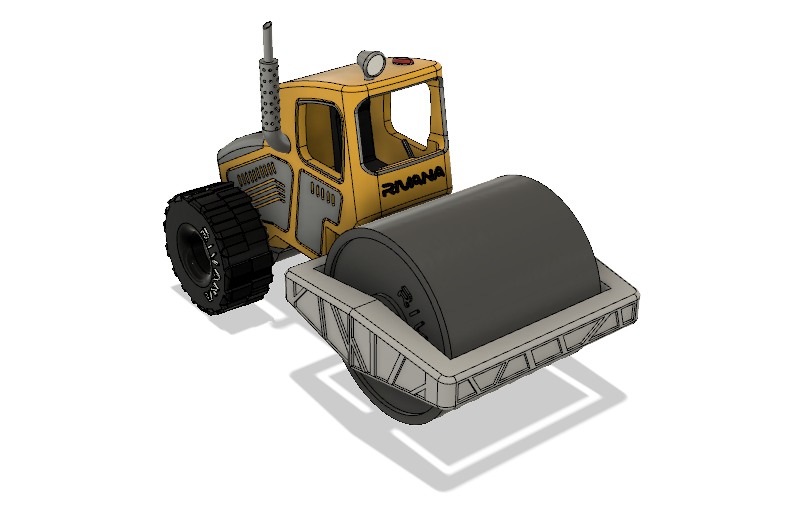 Yellow Road Roller Modern with Movements