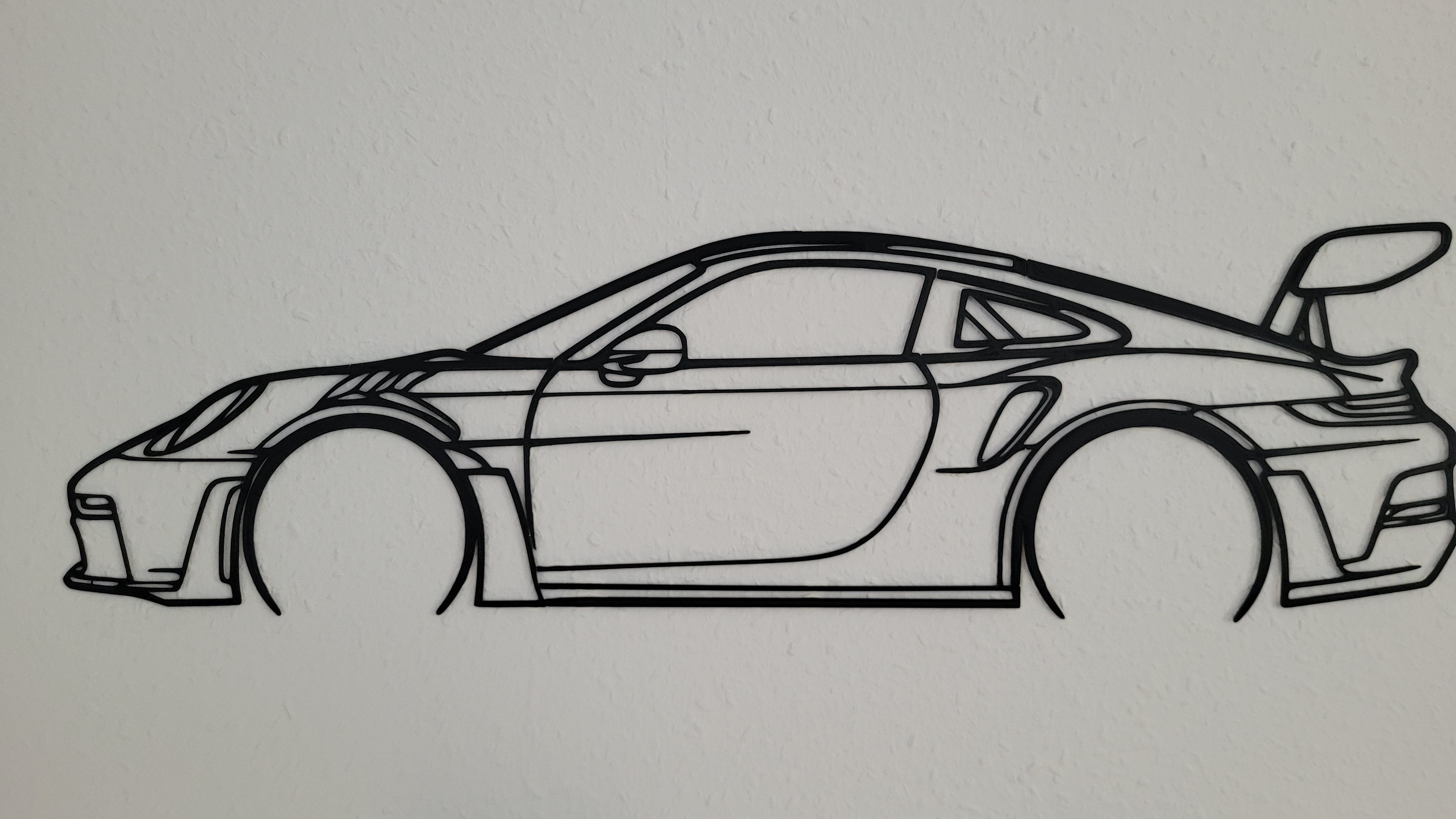Porsche 911 Gt3 rs 992 wall art Silhouette devided by Spb2005 Download free STL model