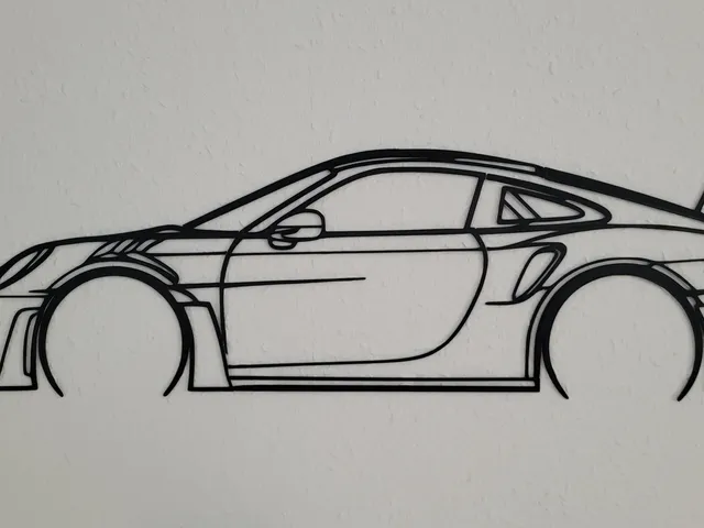Porsche 911 Gt3 rs 992 wall art Silhouette devided