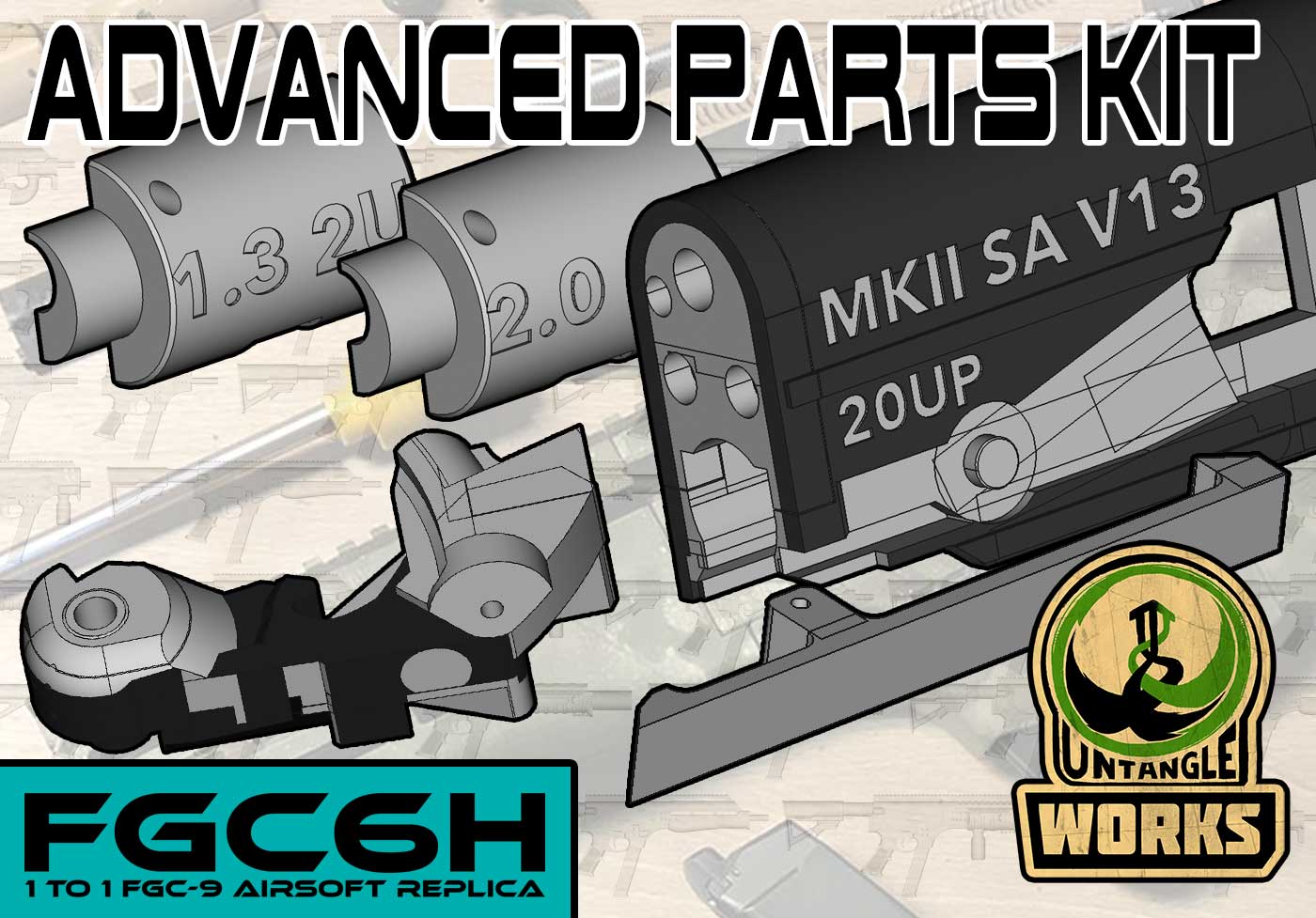 FGC-6H MKI/ MKI Hybid / MKII / MKIISD (1 on 1 airsoft replica) Advanced Parts Kit  GBB airsoft FGC-9 replica