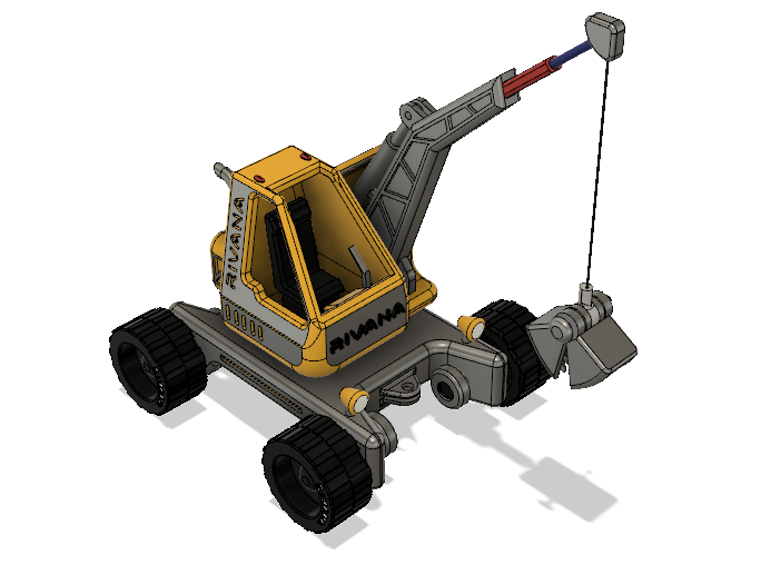 Yellow Pickup Crane with Movements
