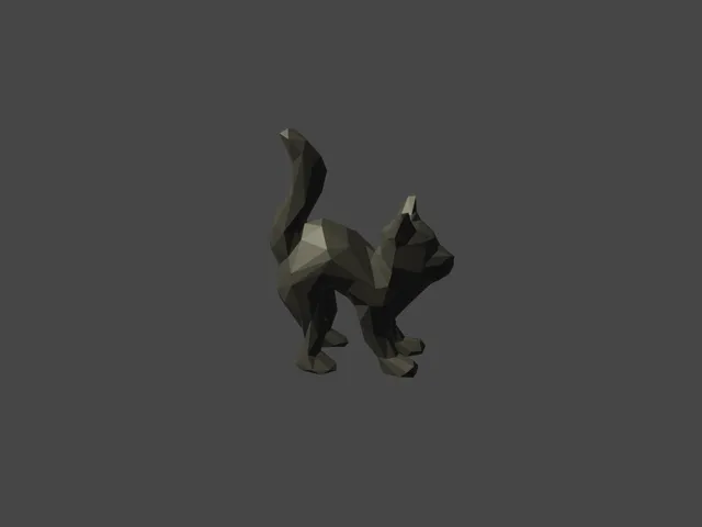 lowpoly cat