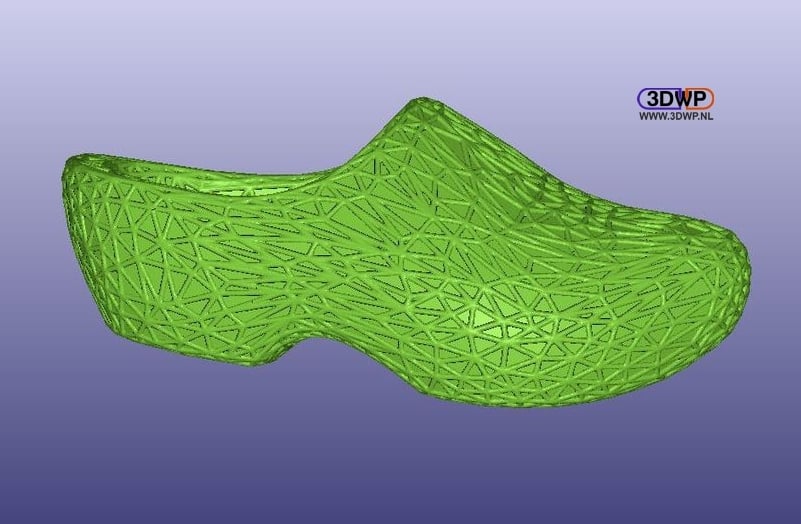 Webbed Wooden Shoe (Voronoi Style Surface Clogs)