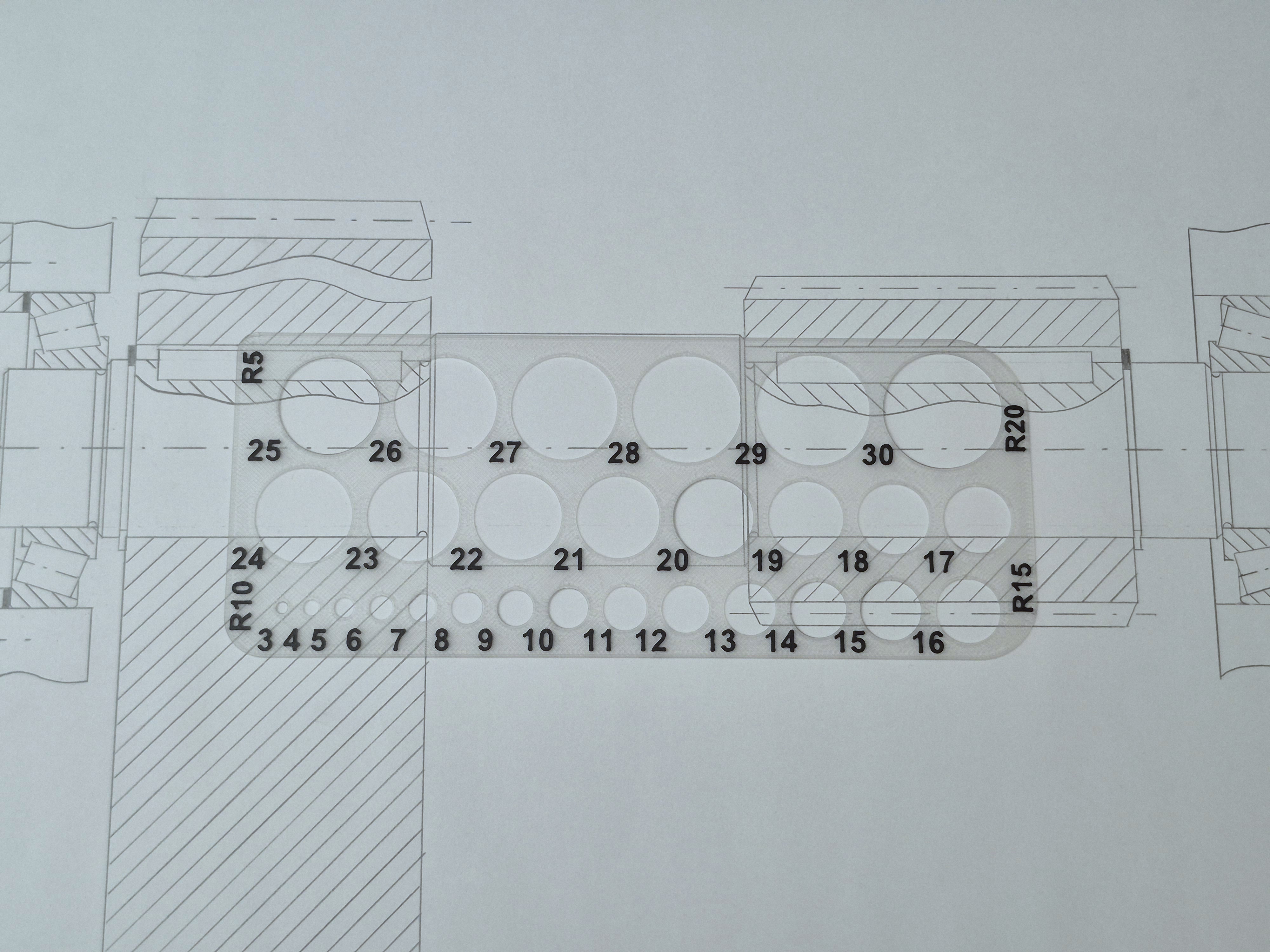 Miniatura 2 do modelo 3D Radius & Diameter template for technical drawings