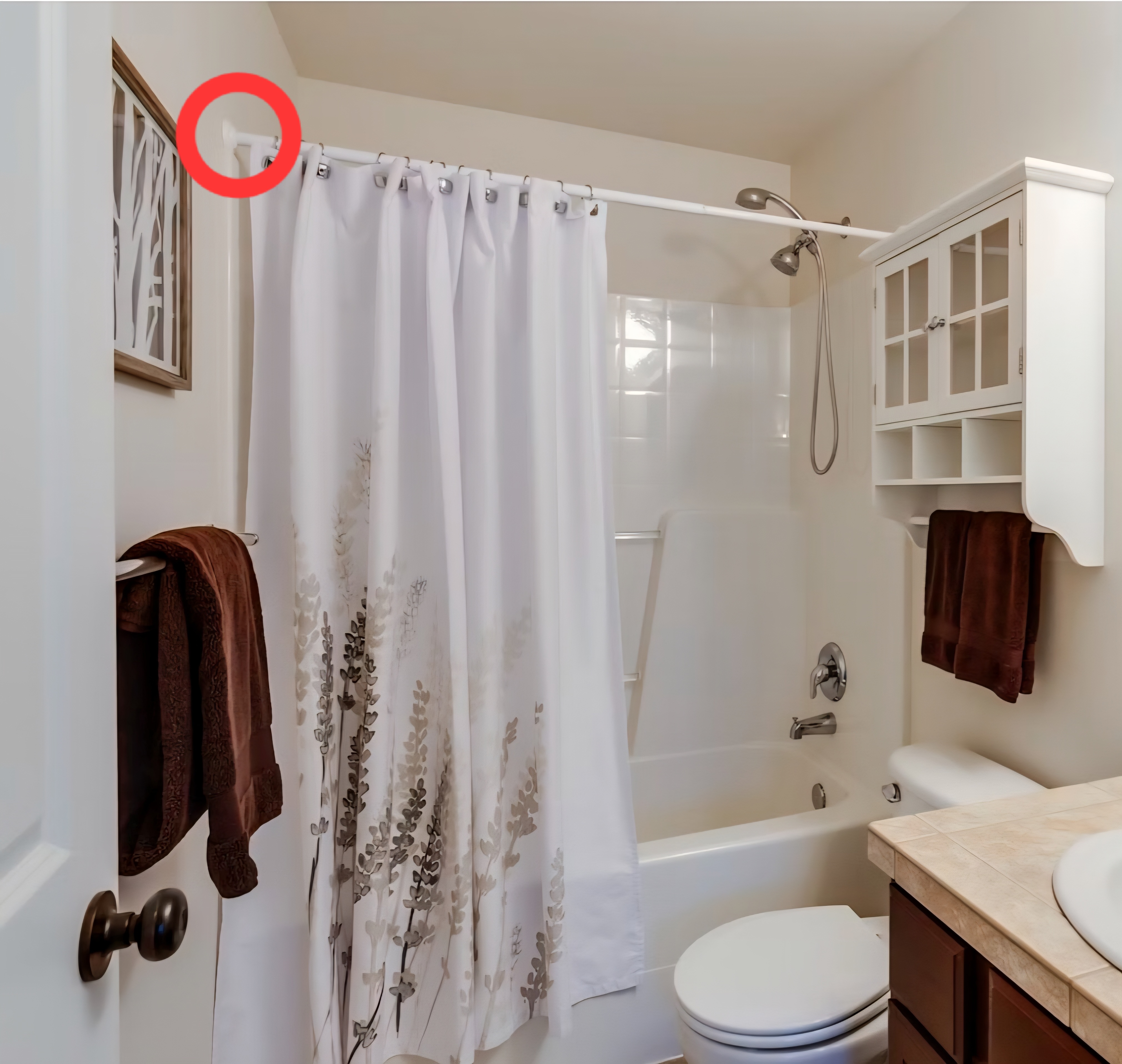 Shower curtain wall mount