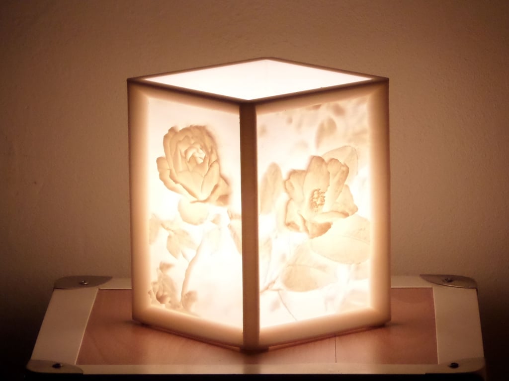 More-Than-a-Lithophane Camellia & Rose Lamp