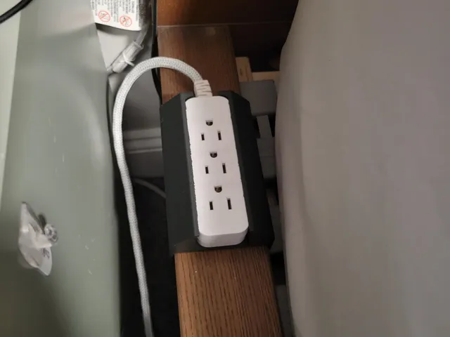 Parametric Bedside Power Strip Clip for IKEA Bed