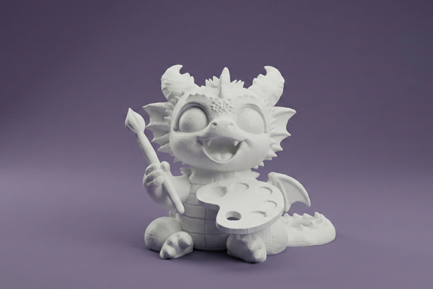 Artist Baby Dragon Figurine – Cute Painter Dragon